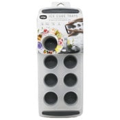 Wholesale - Edge 2pk Silicone Ice Cube Tray Jumbo Round Charcoal C/P 12, UPC: 190131121573